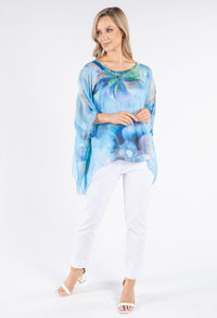 Abstract Floral Waterfall Top
