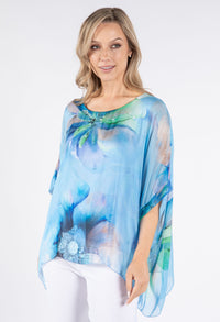 Abstract Floral Waterfall Top