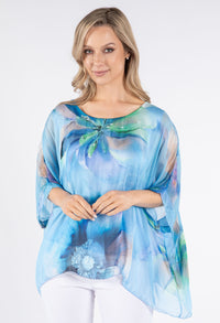 Abstract Floral Waterfall Top