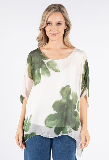 Abstract Floral Waterfall Top
