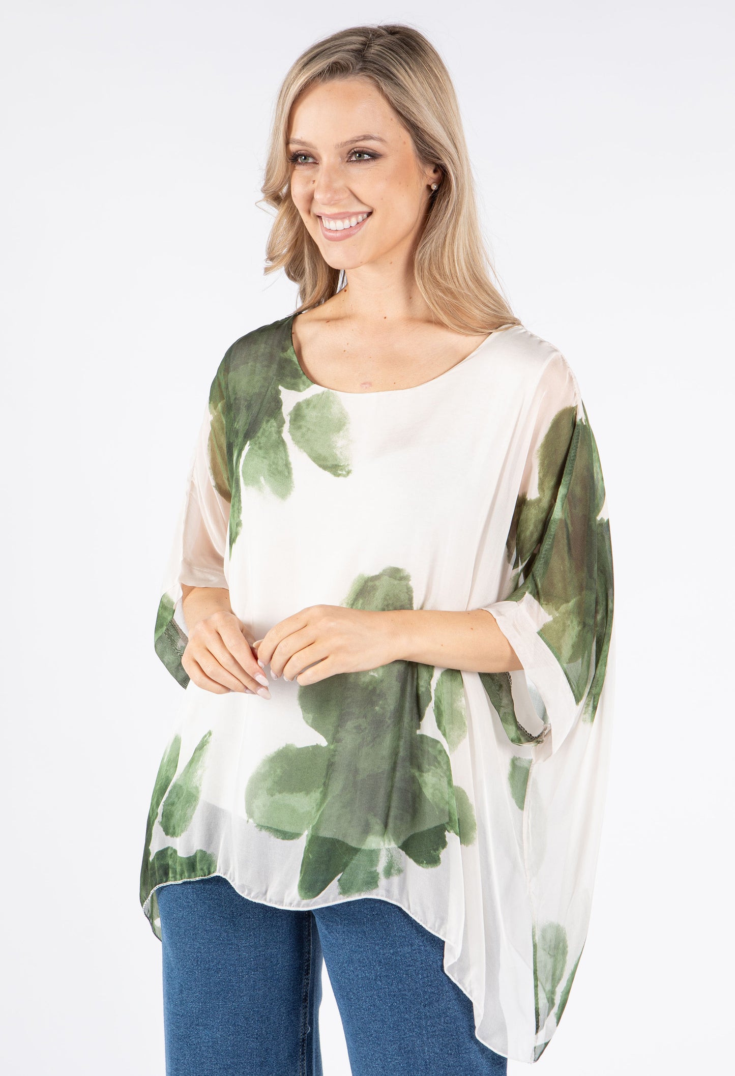 Abstract Floral Waterfall Top