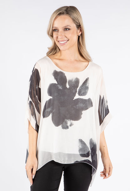 Abstract Floral Waterfall Top