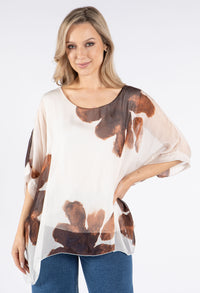 Abstract Floral Waterfall Top