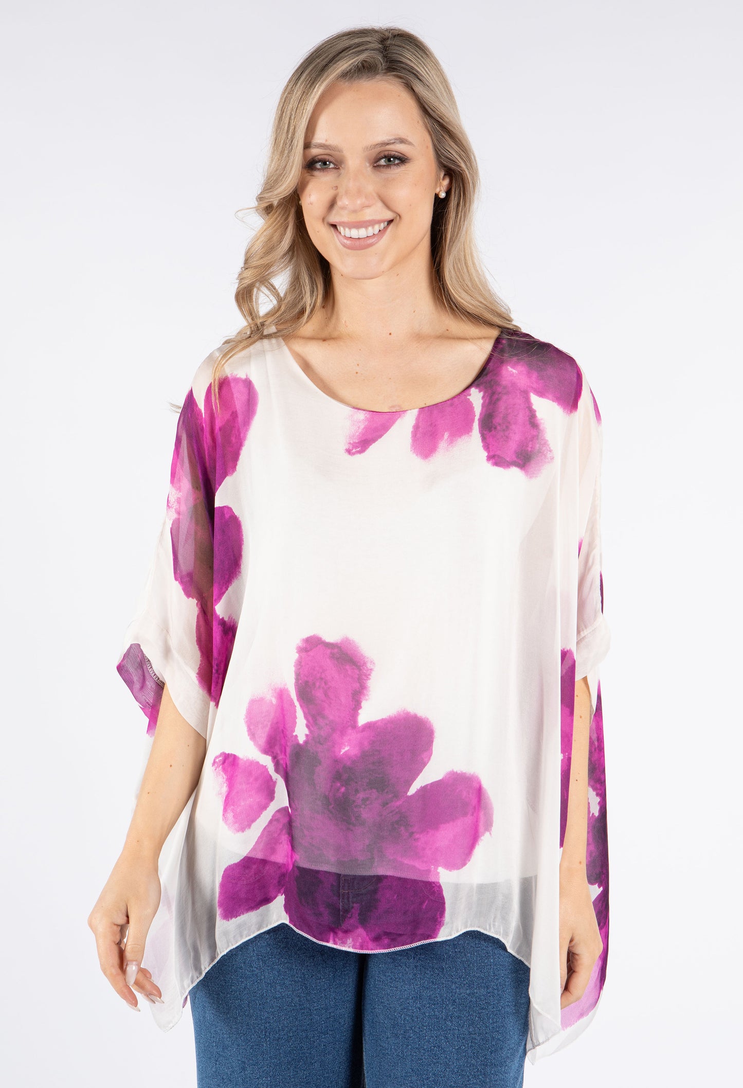 Abstract Floral Waterfall Top