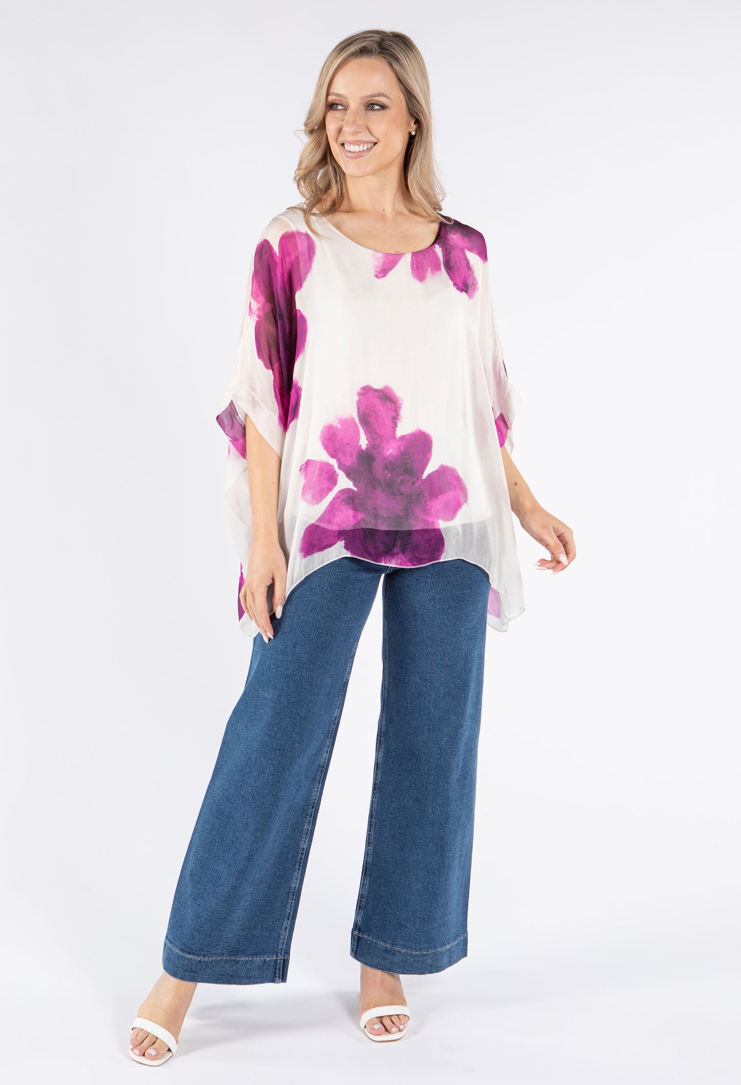 Abstract Floral Waterfall Top