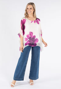 Abstract Floral Waterfall Top