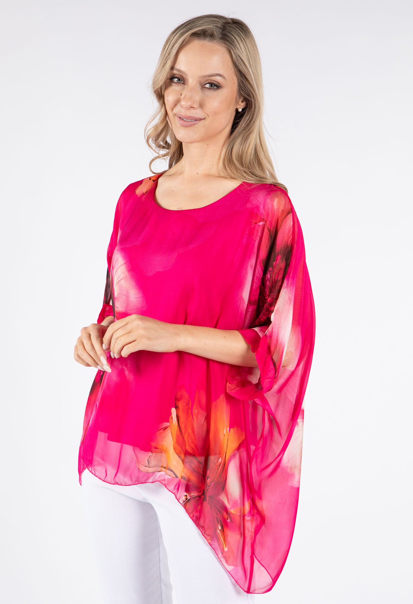 Abstract Floral Waterfall Top