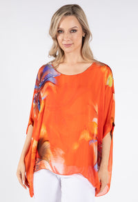 Abstract Floral Waterfall Top