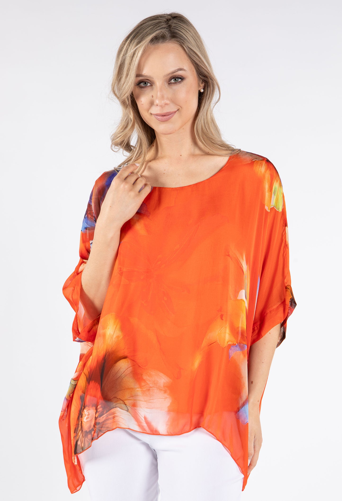 Abstract Floral Waterfall Top