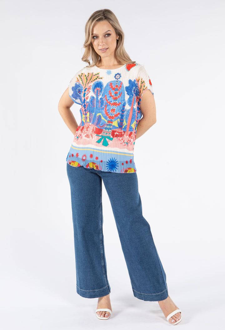 Plisse Pleated Top
