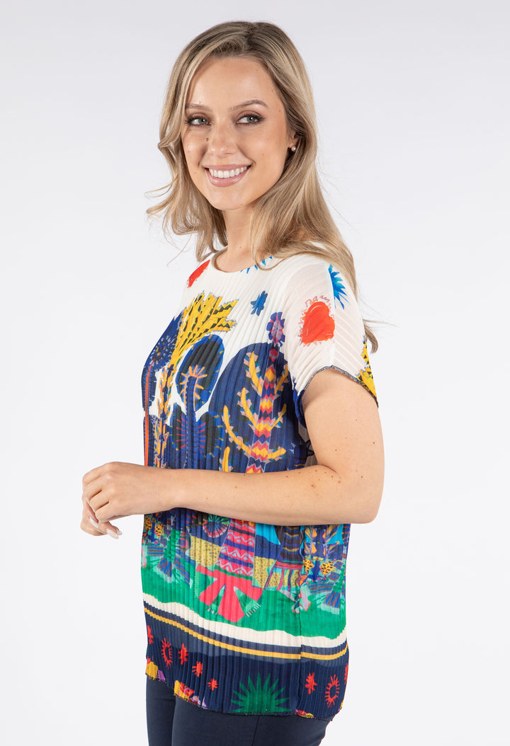 Plisse Pleated Top