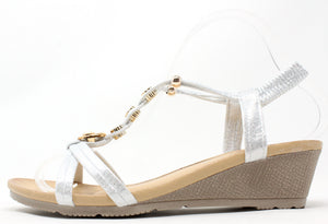 Floral and Pearl Gem Sandals