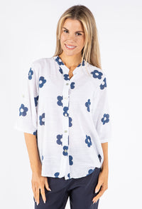 Floral Print Buttoned Blouse