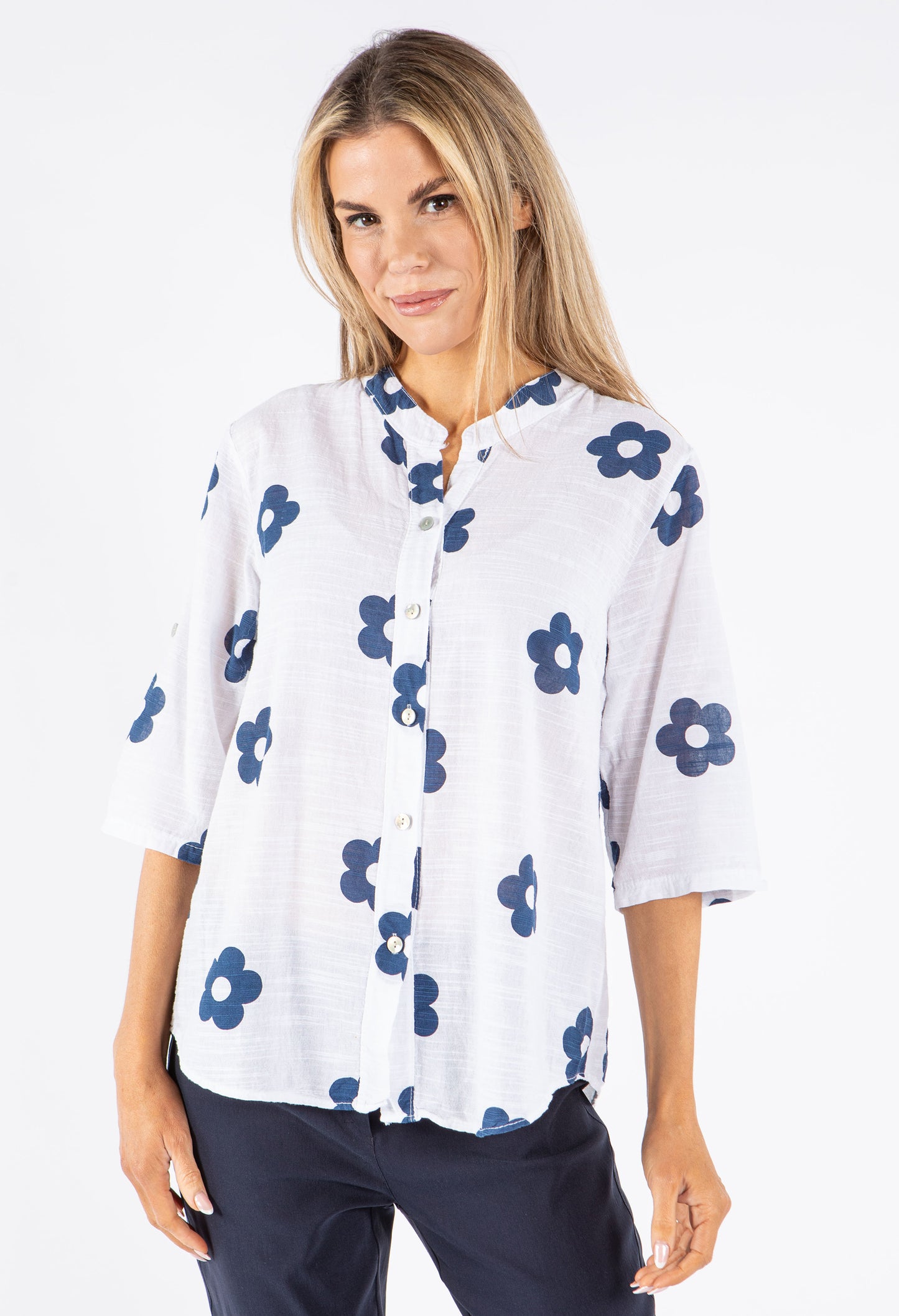 Floral Print Buttoned Blouse