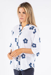 Floral Print Buttoned Blouse