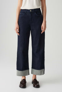 Miva Turn-Up Cropped Wide Jeans