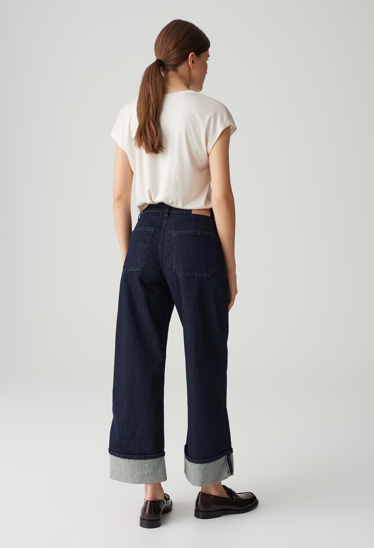 Miva Turn-Up Cropped Wide Jeans