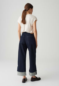 Miva Turn-Up Cropped Wide Jeans