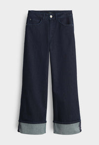 Miva Turn-Up Cropped Wide Jeans