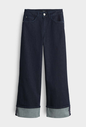 Miva Turn-Up Cropped Wide Jeans