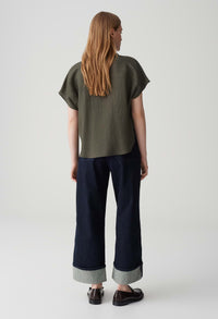 Fasinga Loose shirt blouse with crinkle structure