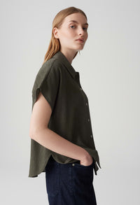Fasinga Loose shirt blouse with crinkle structure