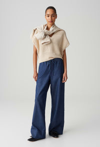 Melane Denim Wide Leg Joggers