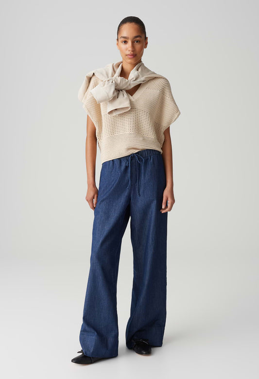 Melane Denim Wide Leg Joggers