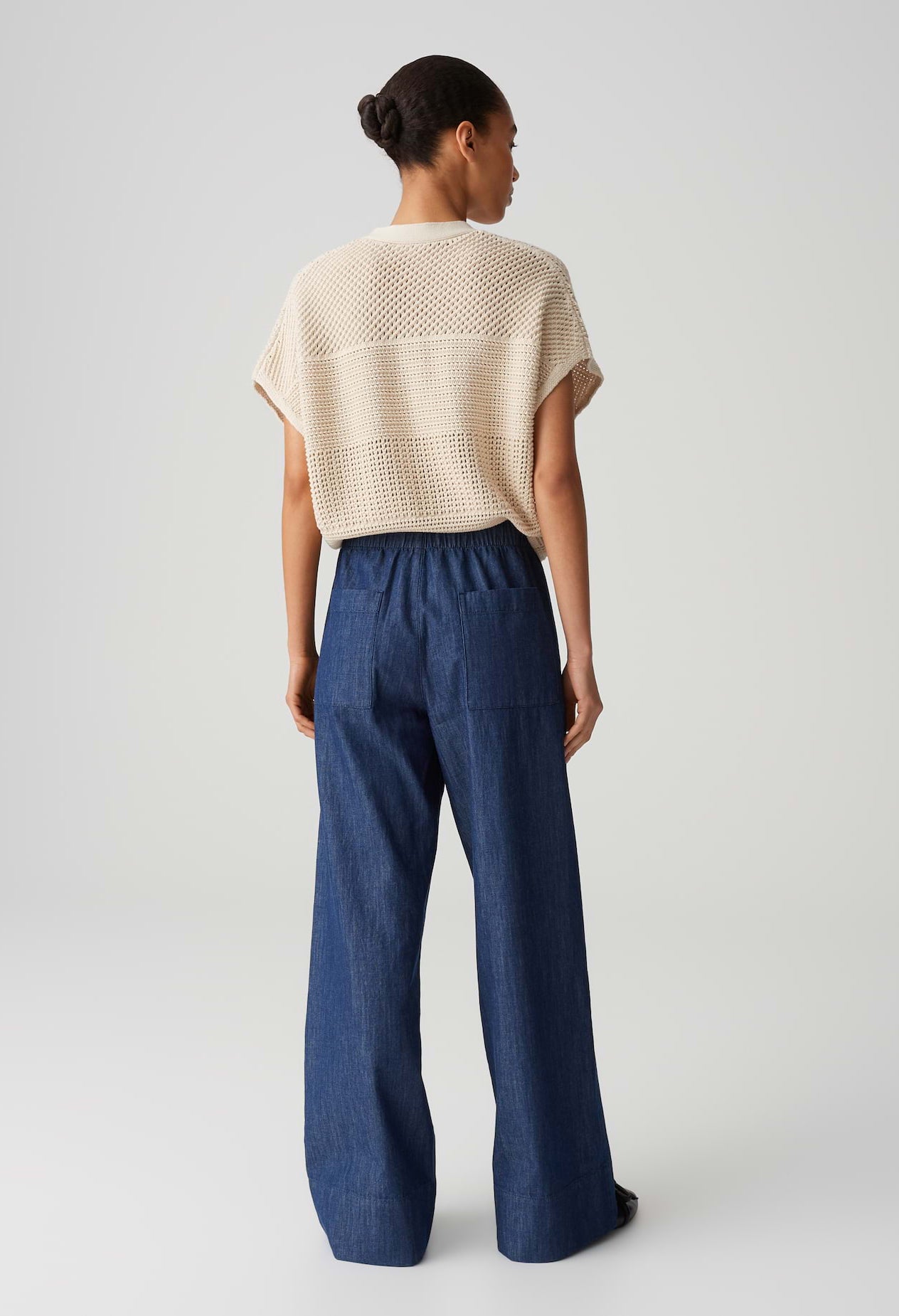 Melane Denim Wide Leg Joggers