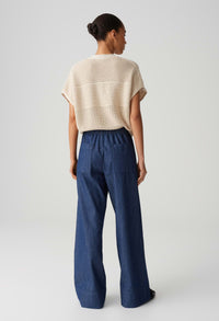 Melane Denim Wide Leg Joggers