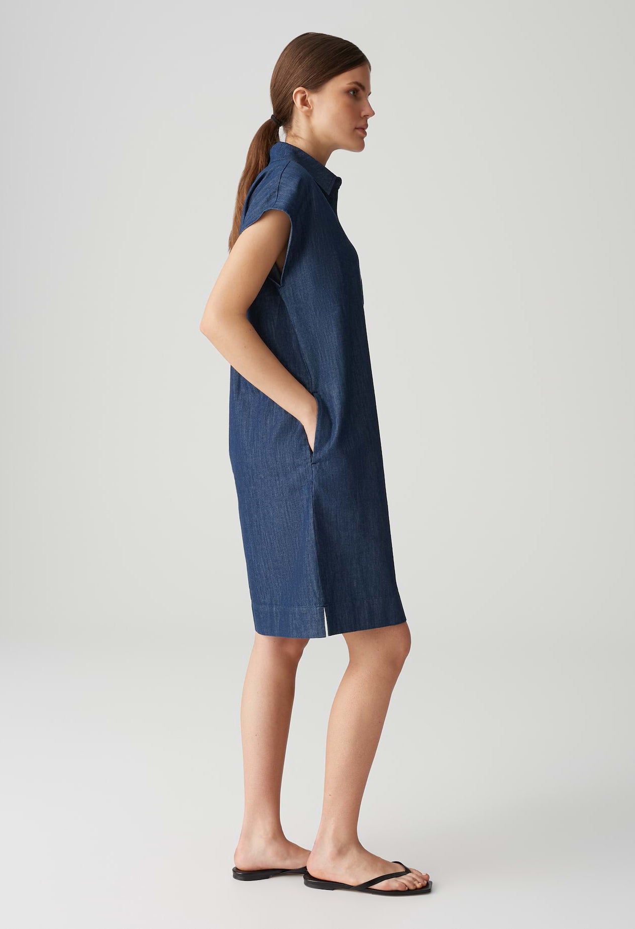 Wellja Loose Denim Shirt Dress