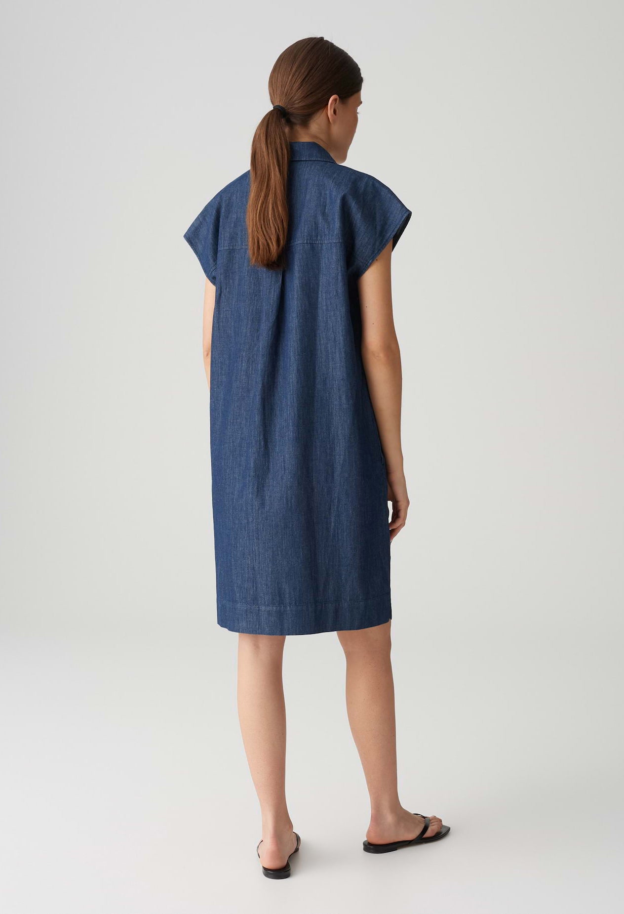 Wellja Loose Denim Shirt Dress