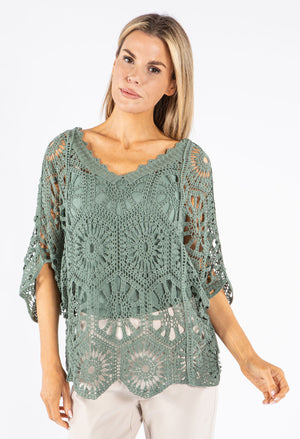 Crochet Two in One V-Neck Top