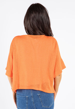 V-Neck Cropped Knit Cardigan