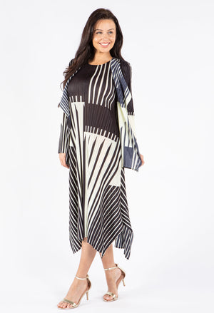 Pleated Stripe Open Jacket