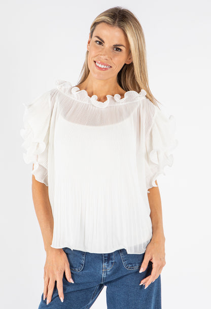 Ruffle Pleated Blouse