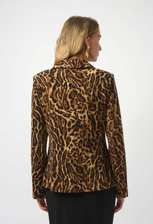 Collared Animal Print Blazer
