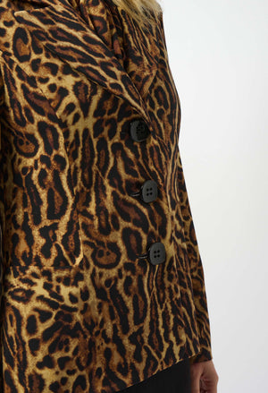 Collared Animal Print Blazer