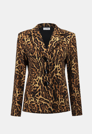 Collared Animal Print Blazer