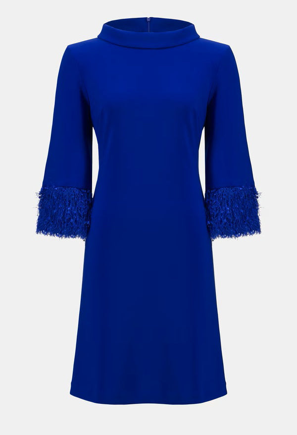 Mini Shift Dress With Fringe