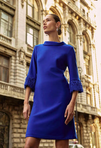 Mini Shift Dress With Fringe