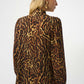 Animal Print V-Neck Blouse
