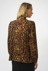 Animal Print V-Neck Blouse