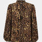 Animal Print V-Neck Blouse