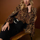 Animal Print V-Neck Blouse