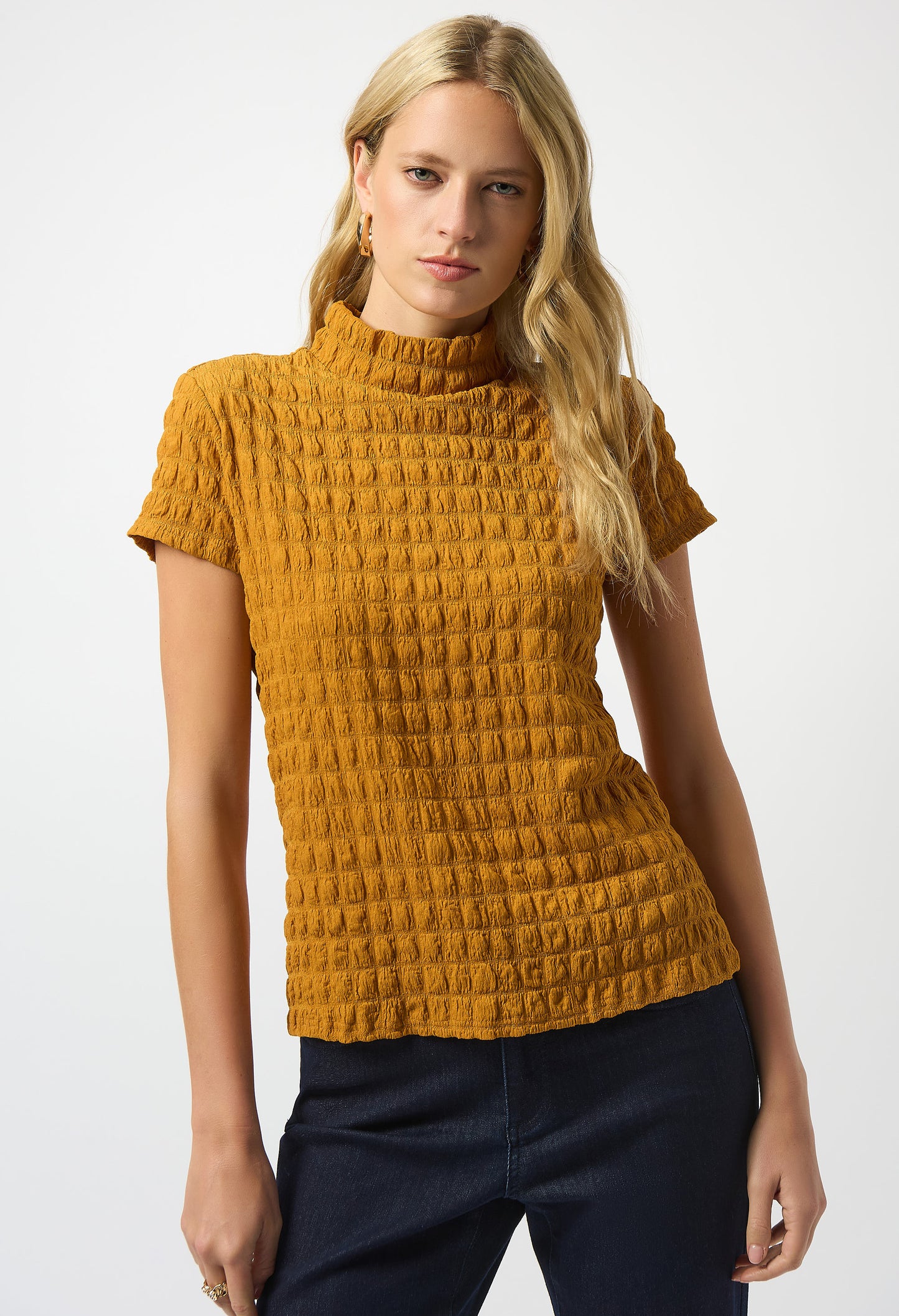 Textured High Neck Top