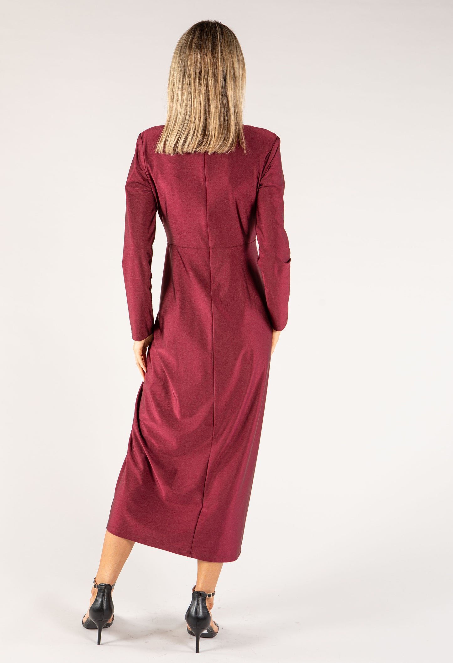 Formal Ruched V-neck Dress