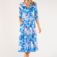 Floral Print Mesh Wrap Dress