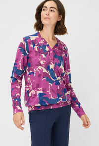 Floral Print V-Neck Blouse