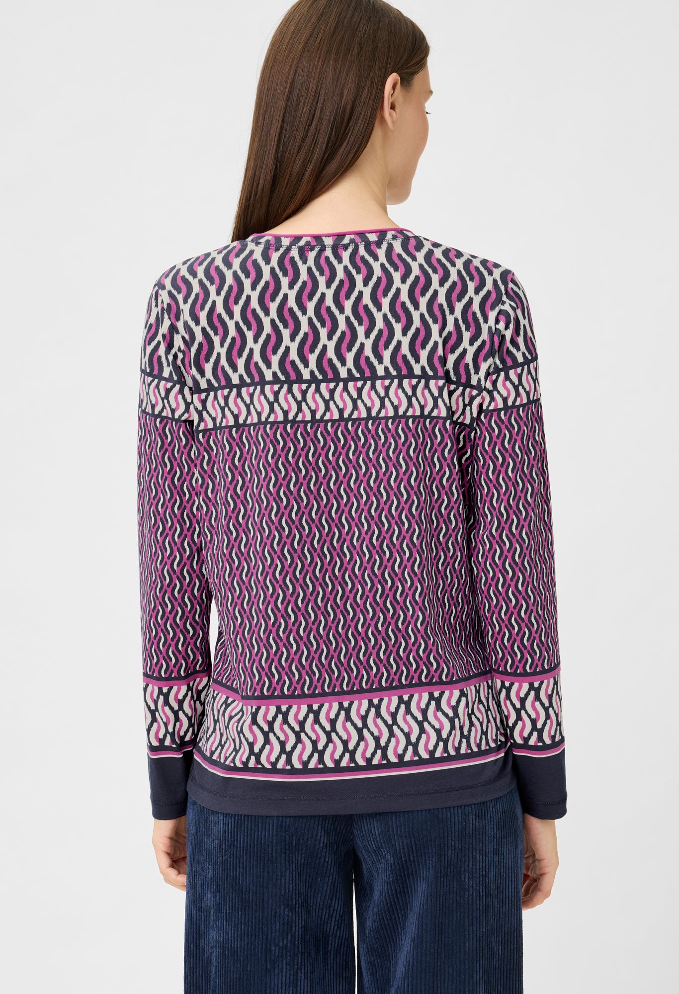 Abstract Print Long Sleeve Top